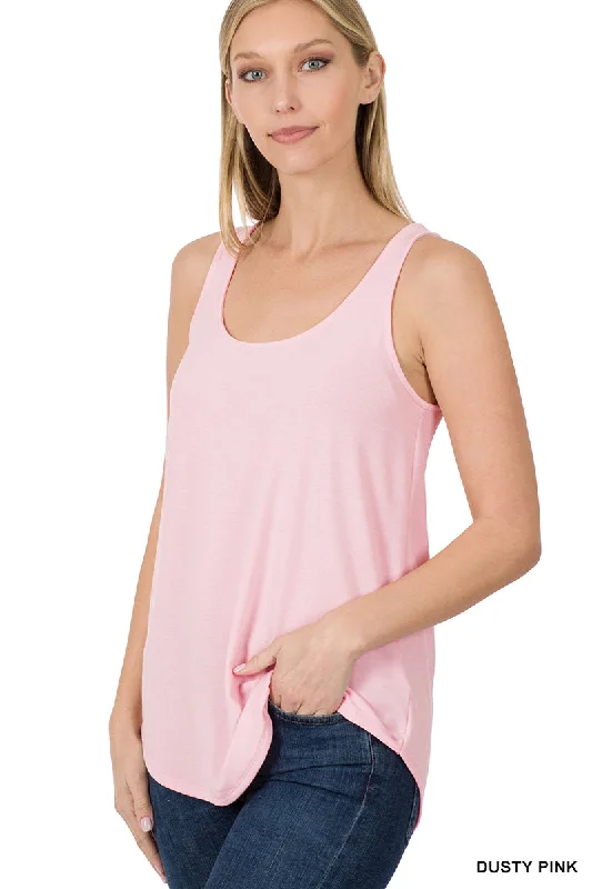 Clearance Sale, All Cheap ZENANA SLEEVELESS ROUND NECK ROUND HEM TANK TOP (MULTIPLE COLORS)