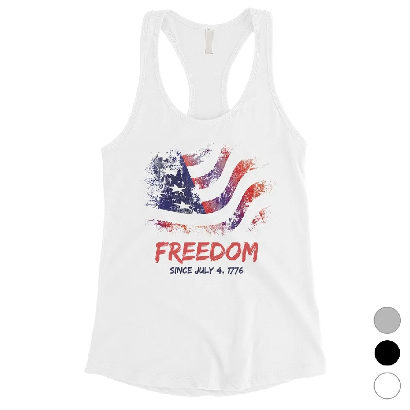 Stay Ahead In Style Freedom Since July 4th Tank Top Womens Cute Workout Gym Tank Top