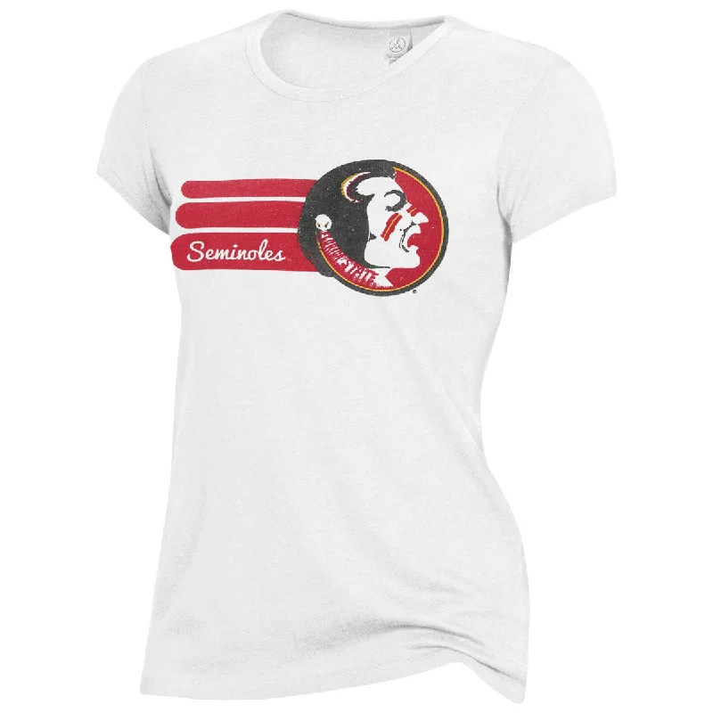 Women's Fashion Clothes Alternative Apparel Women's Vault Seminoles/Seminole Logo Short Sleeve T-shirt - White