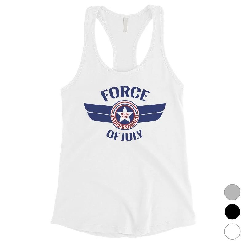 Forward Trendsetter Force Of July Womens Racerback Workout Tank Top 4th Of July Outfit