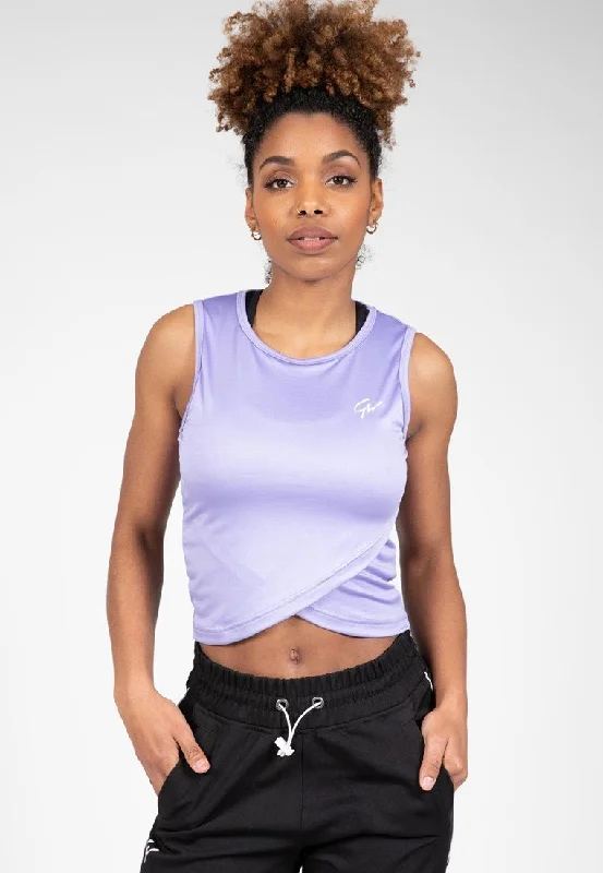 Women's Vintage Attire Gorilla Wear Estelle Twisted Crop Top - Lilac