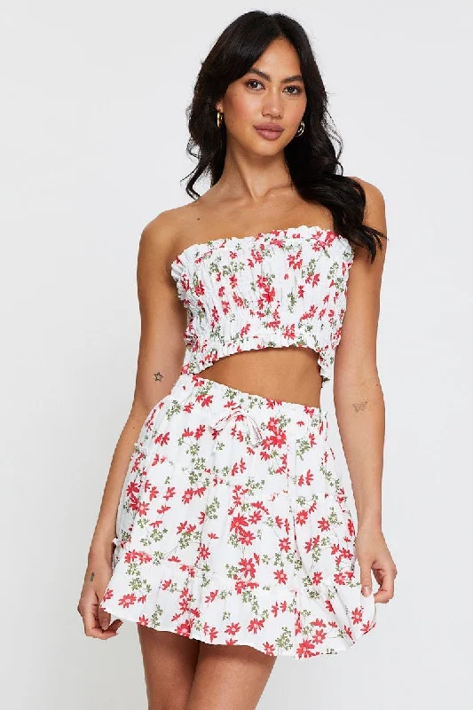 Fast Fashion Favorites Print Skater Skirt