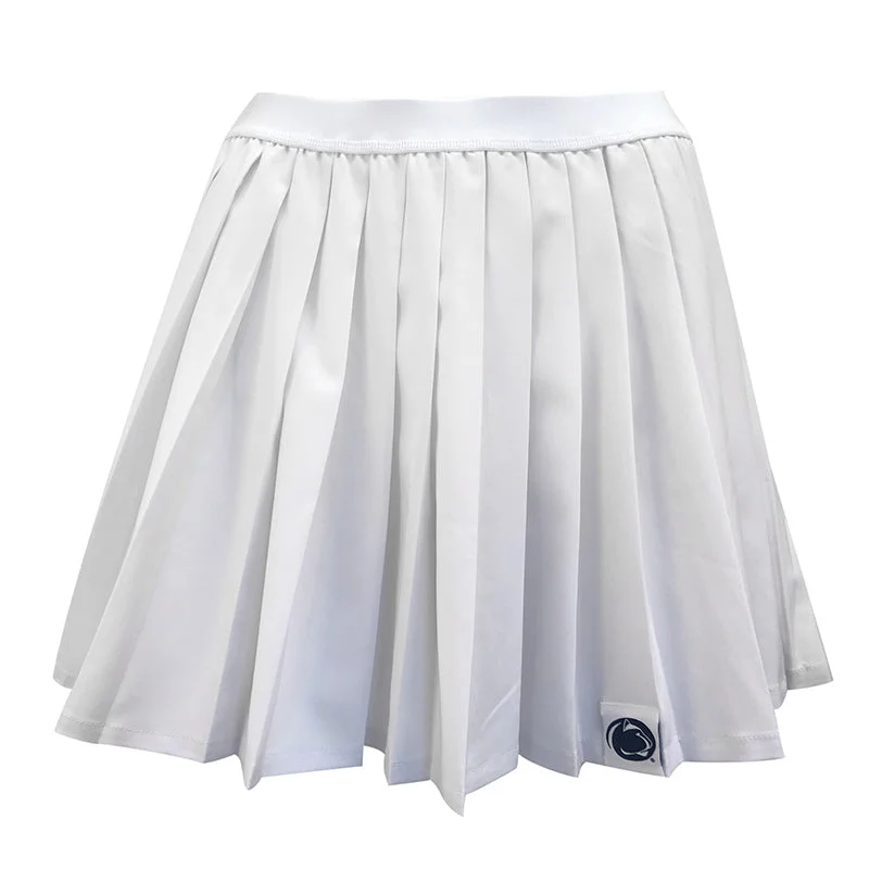 Women's Chic Outerwear Attire Penn State Pleated Cheer White Skirt