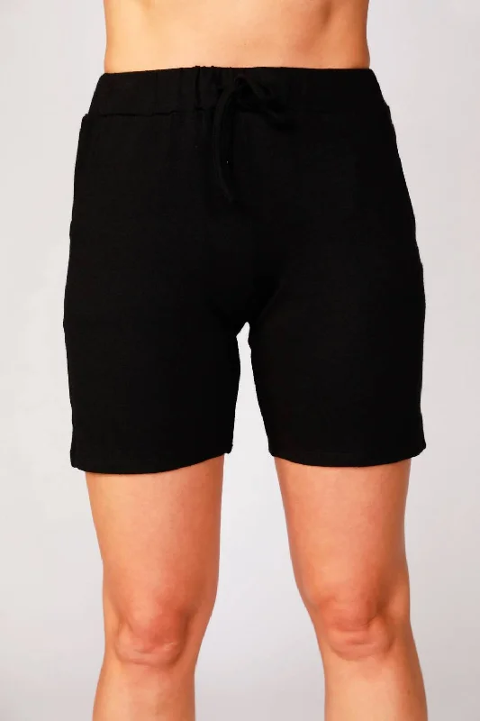 Women's Resort Attire Tie Waist Short In Black