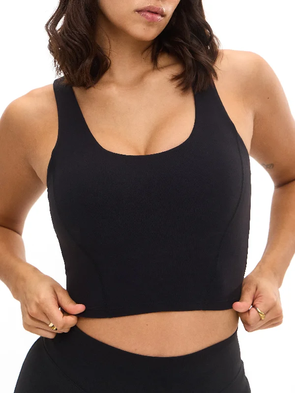 Women's Holiday Attire Crystal Crop V2 - Onyx Black