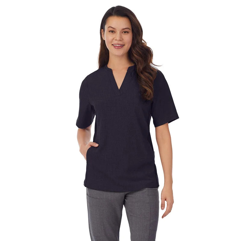 Affordable Women's Garments Womens Scrub Split Neck Top