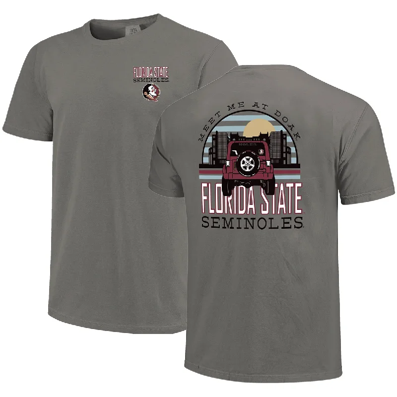 Refined Fashion Sale Image One Comfort Colors Adult/Unisex Meet Me at Doak Jeep Design Short Sleeve T-shirt - Grey