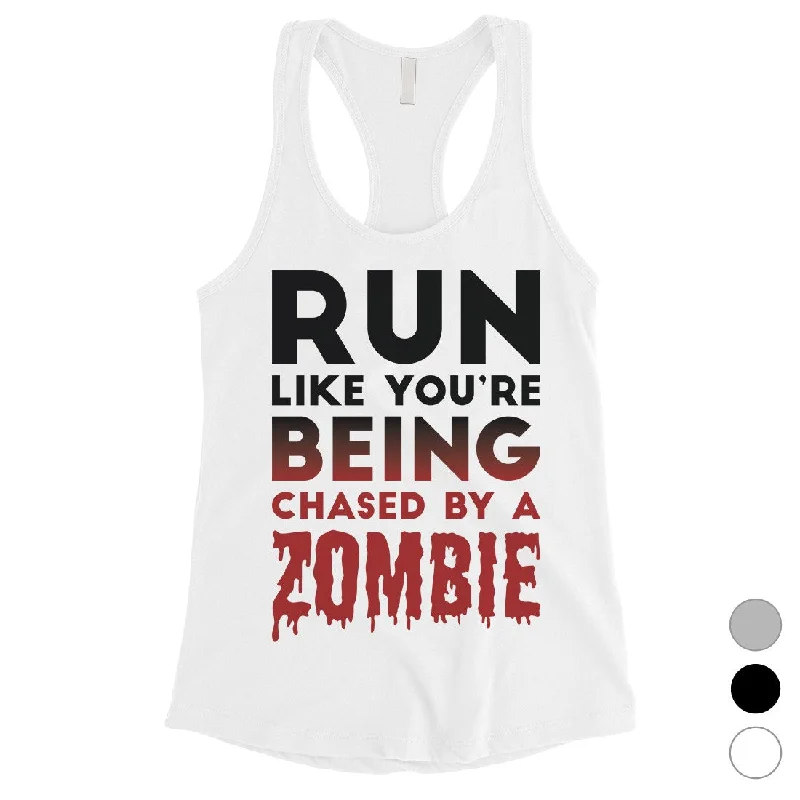 Cozy Chic Promotions Chased By Zombie Womens Scared Funny Great Perfect Tank Top Gift