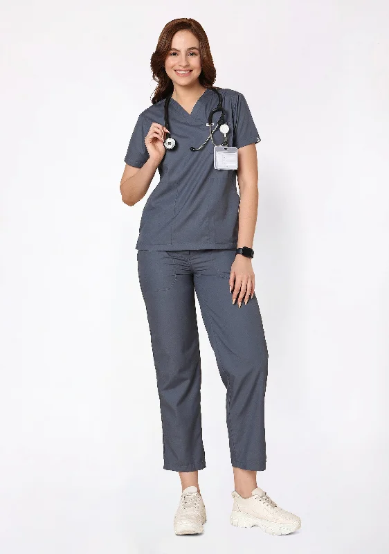 Women's Attire Classic Women's V-Neck (Heather Grey) New Gen Scrub