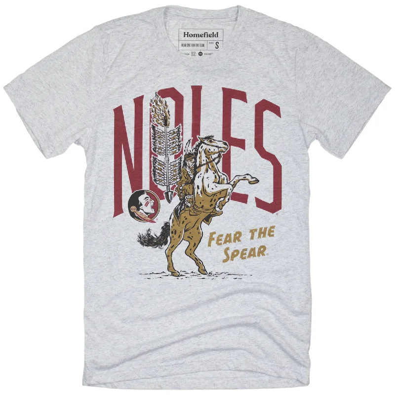 Get The Latest Trends Homefield Men's Noles Osceola & Renegade Fear the Spear Design Short Sleeve T-shirt - Ash