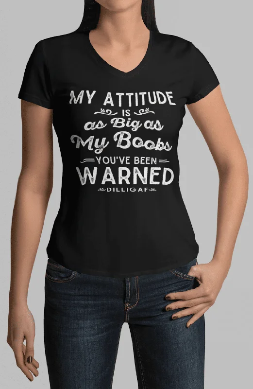 Women's Holiday Clothes You've been warned V Neck Tee