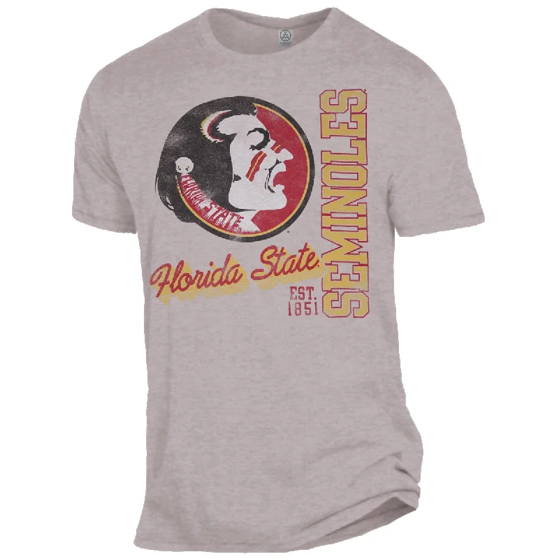 Women's Casual Apparel Alternative Apparel Men's Vault Seminole Logo/Florida State Seminoles Design Short Sleeve T-shirt - Oatmeal