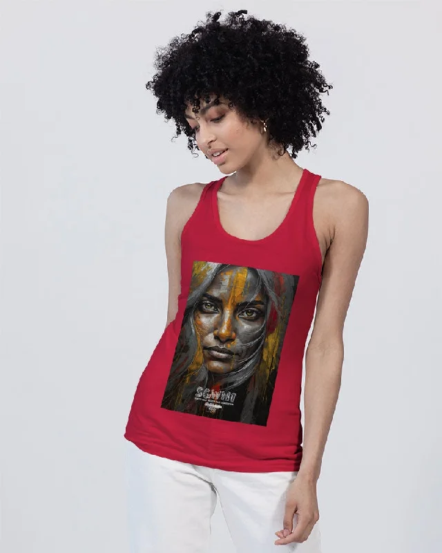 Hot Items South Asian silver grey white hair sisters portrait  Unisex Jersey Tank | Bella + Canvas