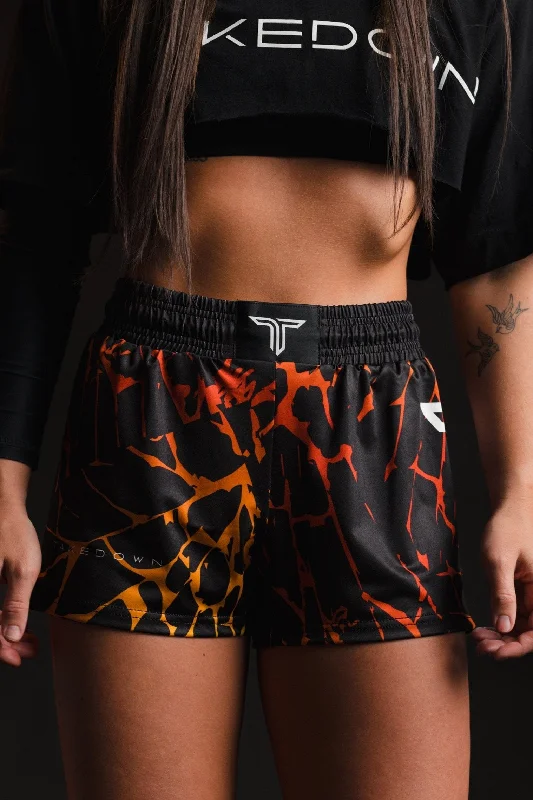 Flash Sale Magma Women's Fight Shorts (3" Inseam) - Lava