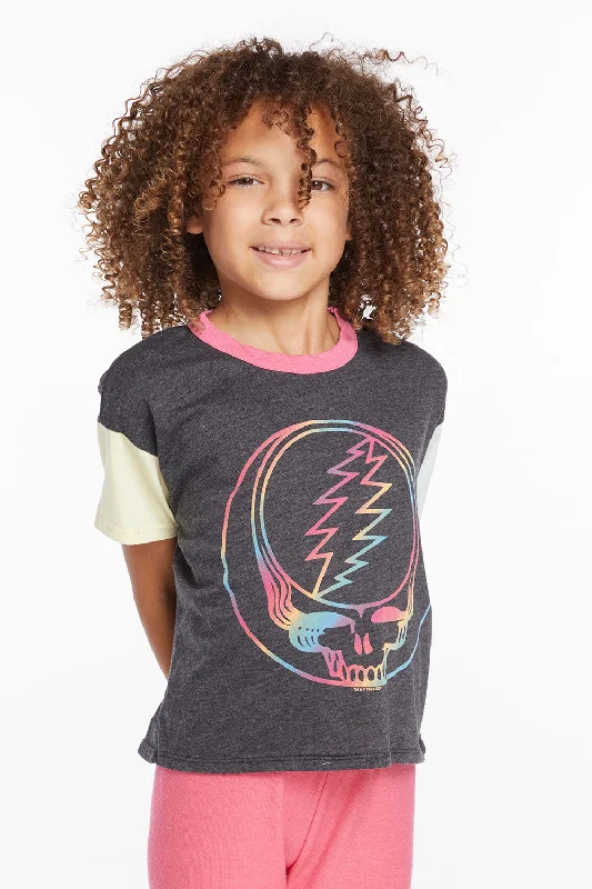 Women's High-Fashion Garments Grateful Dead Steal Your Face Rainbow Girls Tee