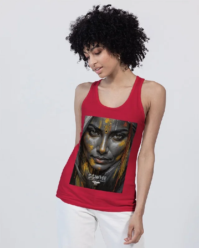 Top Deals South Asian silver grey white hair sisters portrait [3] Unisex Jersey Tank | Bella + Canvas