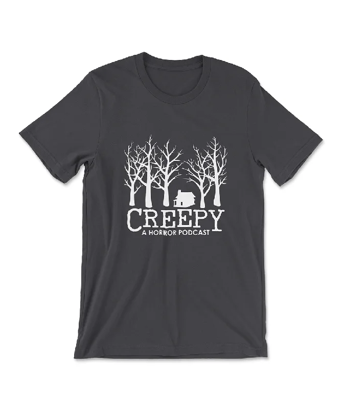 Women's Sporty Chic Clothes Creepy Logo Dark Grey Tee