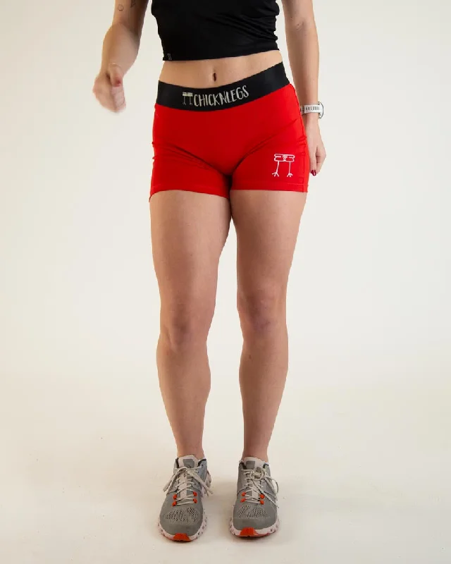 On-Trend Fashion Offers Women's Red 3" Race Compression Shorts