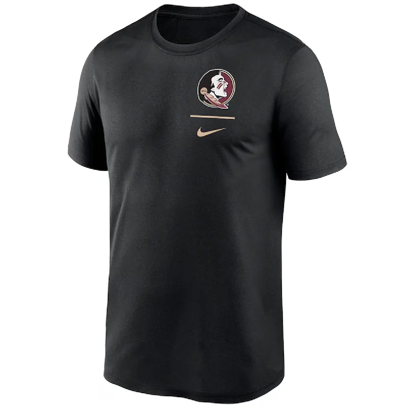 Women's Casual Wear Outfit Nike Men's Seminole Logo Dri-fit Short Sleeve Legend T-shirt - Black