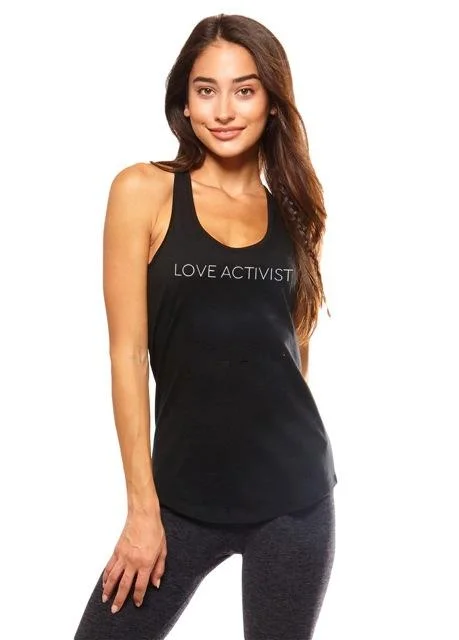 Comfortable Chic Be Love - Love Activist Racer Yoga Tank