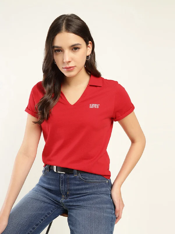 Elevated Casual Discounts Women's Solid Polo T-Shirt