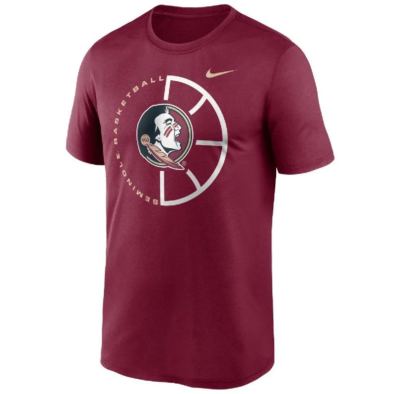 Women's Athletic Outfit Nike Men's Seminole Basketball/Seminole Logo Design Short Sleeve Legend T-shirt - Garnet