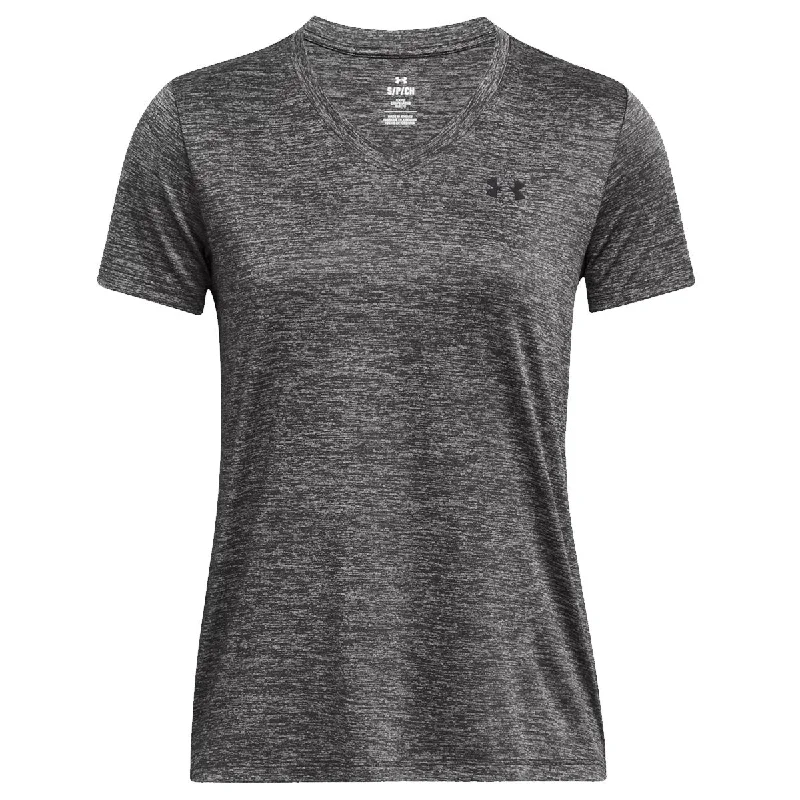 Charming Women's Outfit For Special Occasions Under Armour Tech Twist V-Neck Short Sleeve Tee - Womens - Castlerock/Steel/Black