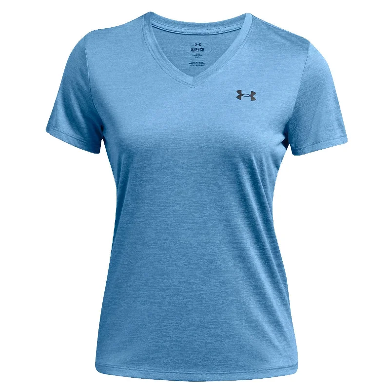 Get The Latest Trends Under Armour Tech V-Neck Twist Training Tee - Womens - Viral Blue/Black