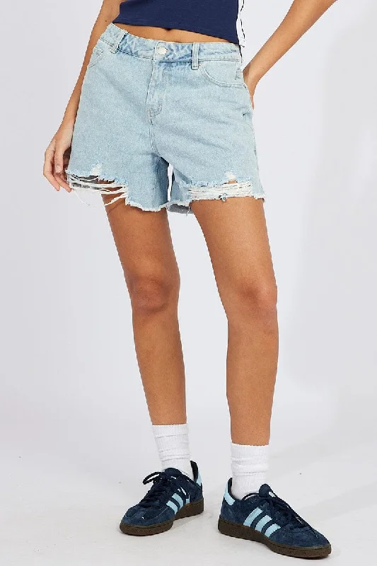 Women's Professional Garments Denim High Rise Denim Shorts Relaxed