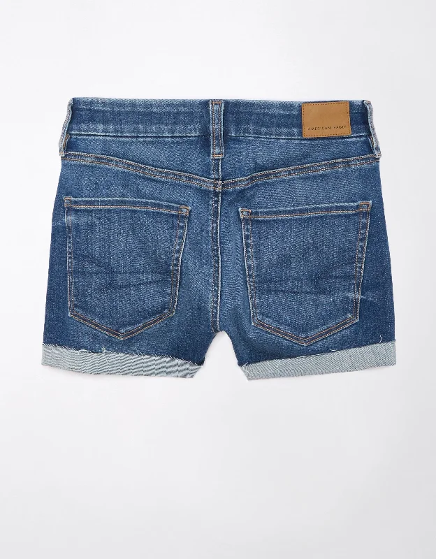 Exclusive Designer Style Deals AE Next Level Curvy High-Waisted Crossover Denim Short Short