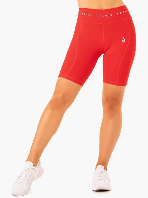 Women's Everyday Garments Reflex High Waisted Bike Shorts - Red