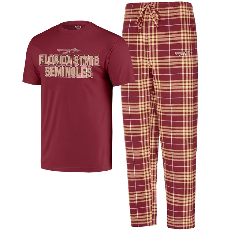 Women's Clothing Sets Comcept Sports Men's Florida State Seminoles/Spear Logo T-shirt and Flannel Pant Sleep Set - Garnet/Gold