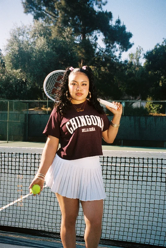 Sophisticated Style Offers Chingona Varsity Tee - Burgundy