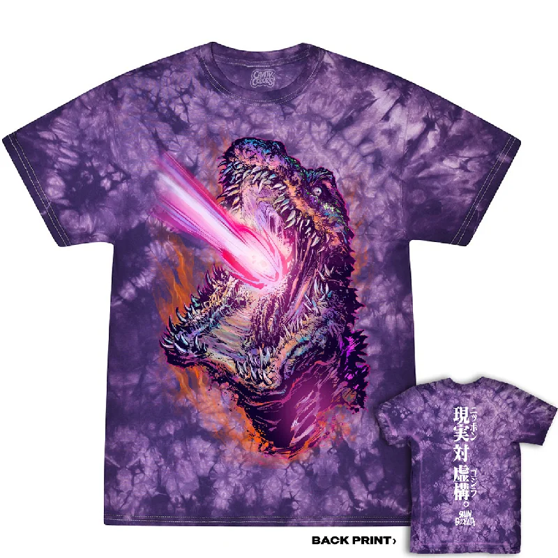 Women's Athletic Apparel SHIN GODZILLA: WHO WILL KNOW - T-SHIRT (PURPLE ENERGY TIE DYE)