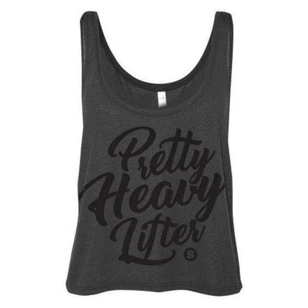 Women's Plus-Size Outfit Samson Athletics Pretty Heavy Lifter - Grey Crop Tank