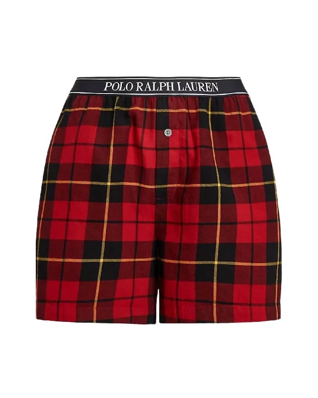 Women's Elegant Evening Outfit Women's Flannel Boxer Short In Wallace Plaid