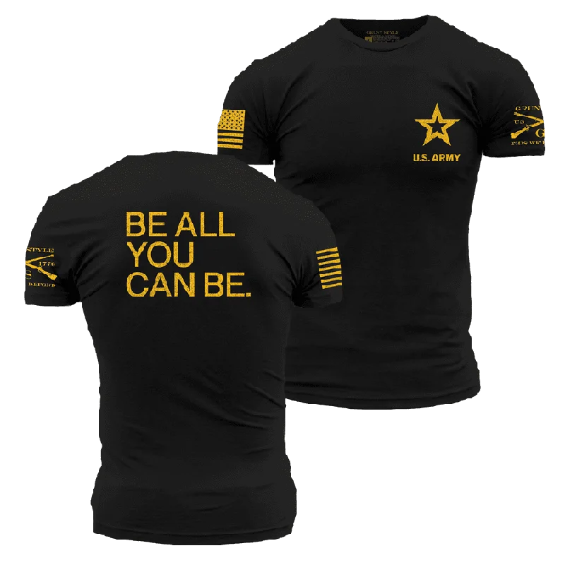 Women's Vacation Outfit Set Army Be All You Can Be T-Shirt - Black