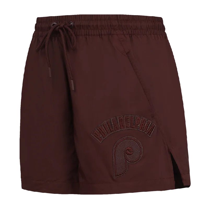 Women's Clothes MLB PHILADELPHIA PHILLIES TRIPLE TONAL W WOVEN WOMEN'S SHORT (WINE)