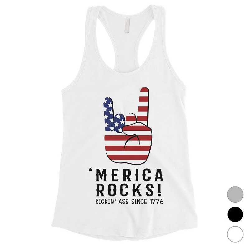 Sale Event, Prices Rock Merica Rocks Womens Cute Graphic Tank Top For 4th Of July Outfit