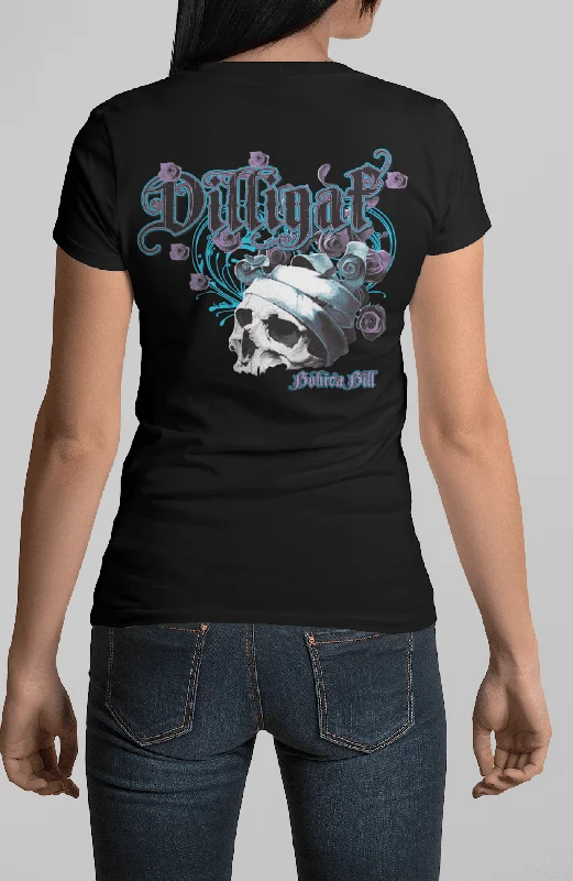 Women's Work Outfit Head Wrapped Skull V Neck