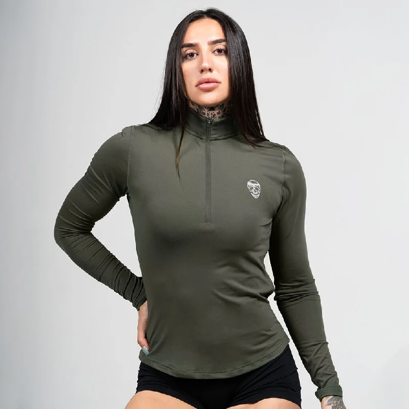 Fashionable Women's Clothes Women's Performance Quarter Zip - OD Green