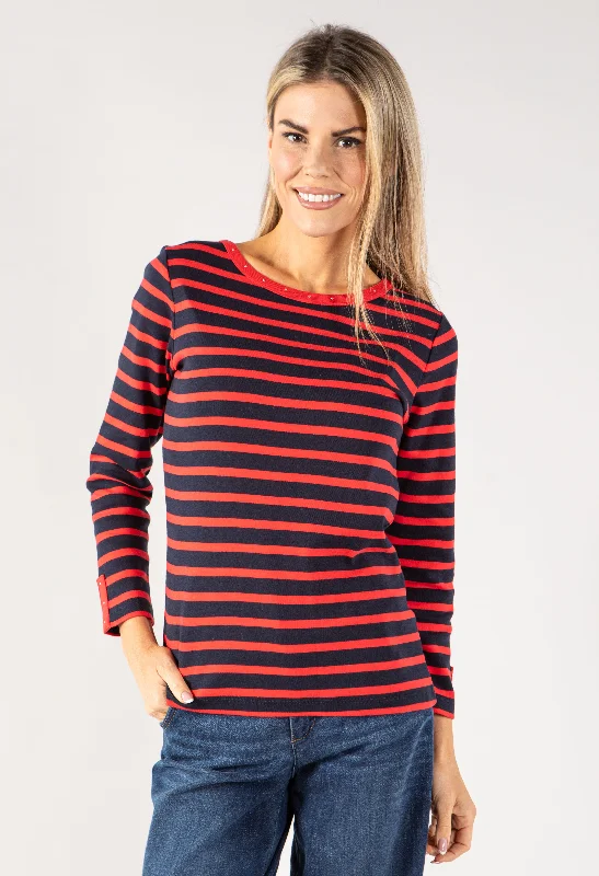 Casual Outfit For Women Long Sleeve Striped Top