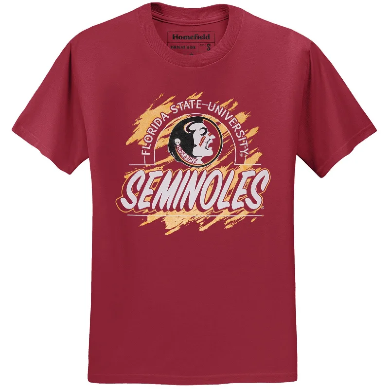 Affordable Fashion Clothing For Women Homefield Men's Vault Florida State University Seminoles/Seminole Logo Design Short Sleeve T-shirt - Cardinal