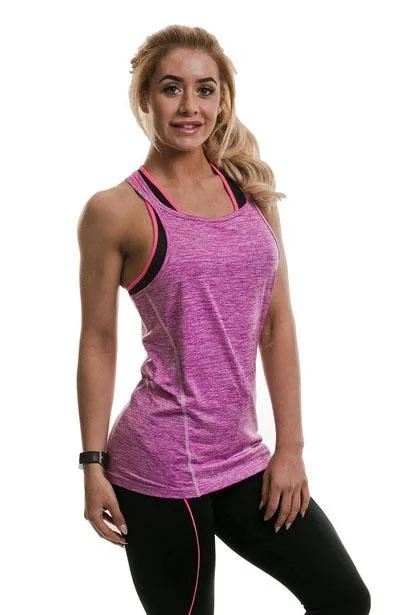 Women's Stylish Outdoor Outfit Golds Gym Vest Top - Lilac Marl