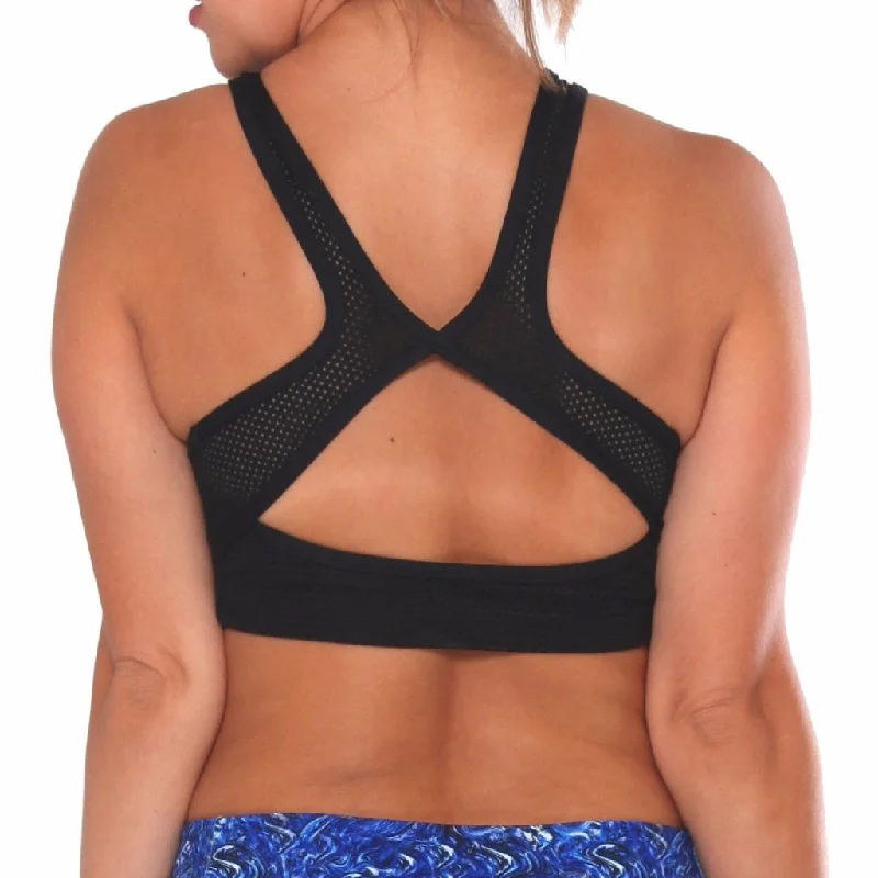 Stupidly Low Prices BK35 Contrast Sports Mesh High Neck Tank Crop Top