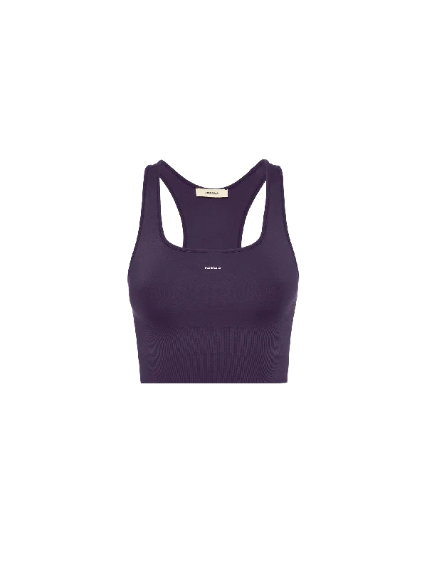 Chic & Cozy Collection Women's Plant-Stretch Compressive Sports Bra—Blackberry Purple