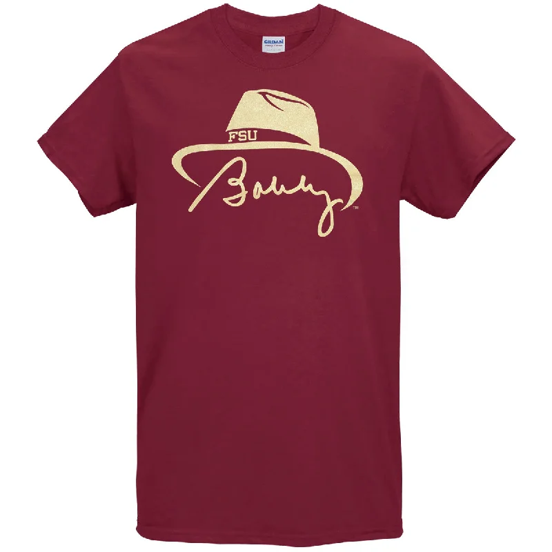 Timeless Elegance Sale Ragz Adult/Unisex Bobby Bowden Hat Design Short Sleeve T-shirt - Garnet