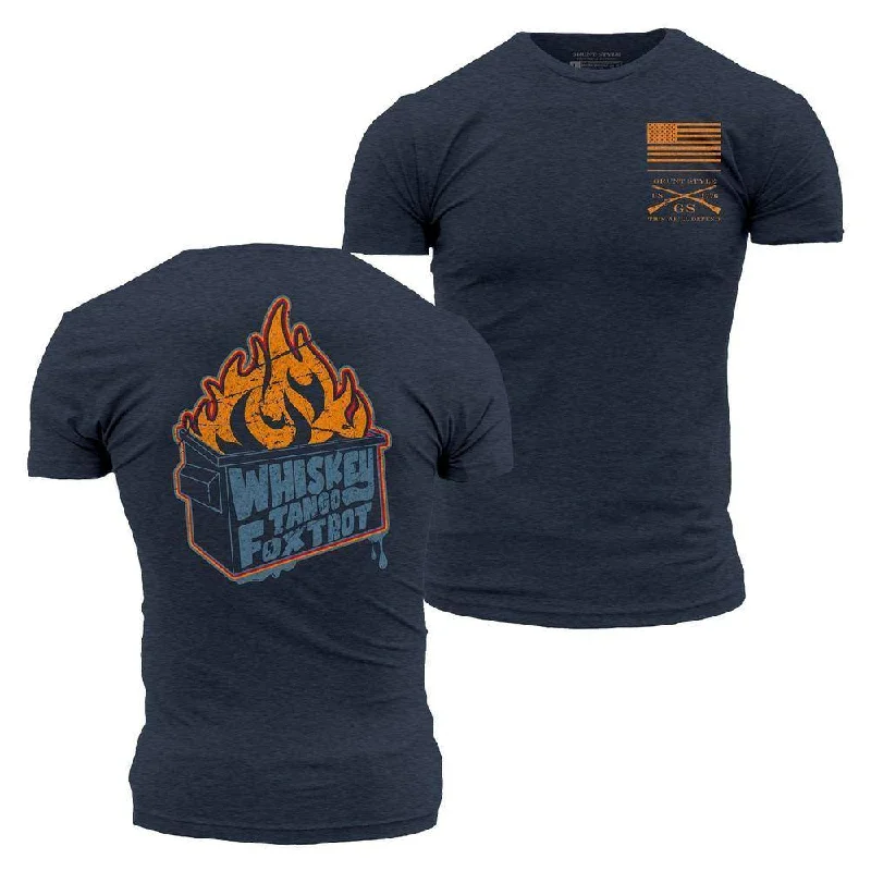 Women's Classic Attire Dumpster Fire T-Shirt - Midnight Navy