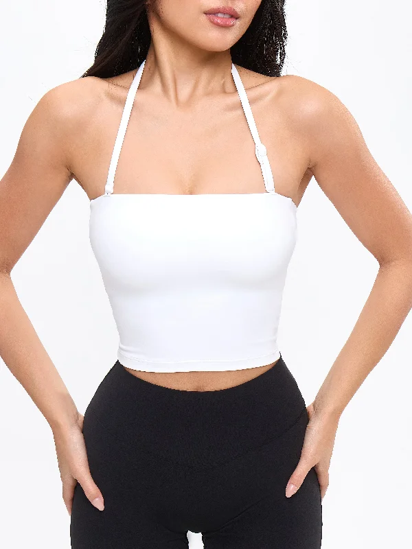 Women's Clothes And Garments Butter Bandeau Crop - White