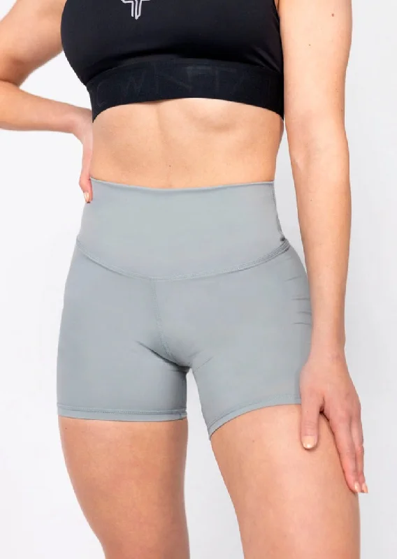 Women's Chic Outerwear Attire High Waist Power Tech Bike Short Grey